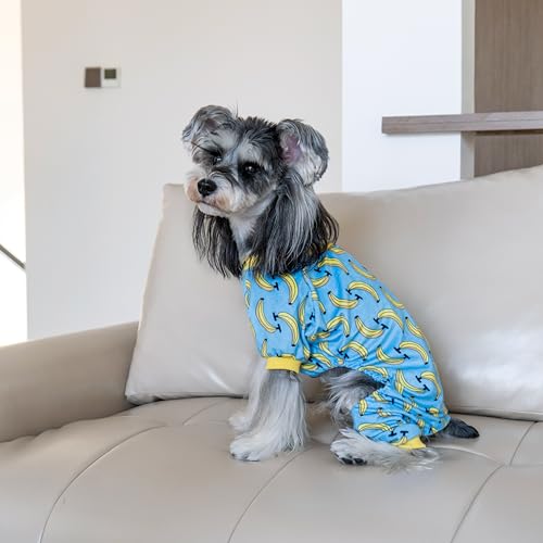 Image of CuteBone Soft & Stretchy Dog Pajamas - Cozy Pet Jammies Breathable Jumpsuit for Small Dogs - All-Season Comfy Outfit Easy-On Pullover Design - Keeps Pets Warm & Comfortable P06M