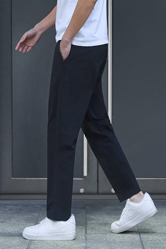 Light Summer Breeze Pants for Short Men 27 28" Inseam Stretch Quick Dry Casual Commuter Pant Relax Fit4