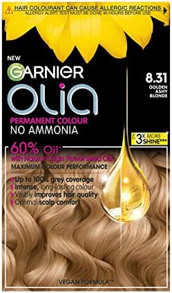 Garnier Olia 10.1 Very light Ash Blonde Permanent Hair Dye, Up to 100% Grey Hair Coverage, Visibly Improved Hair Quality, 3X More Shine, No Ammonia & 60% Oil Powered Formula