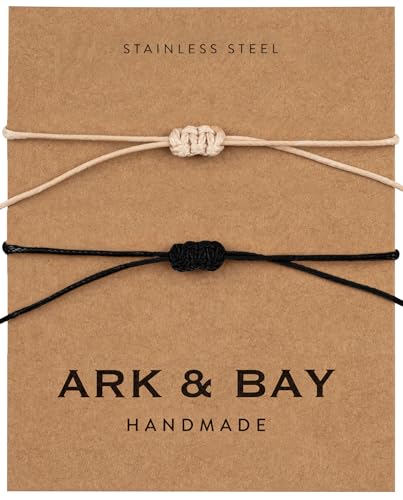 Image of ARK & BAY Christian Charm Bracelet with Inspirational Bible Verse Scripture for Her | Handmade Adjustable Single or Set of 2 | Minimalist Religious Jewelry, Catholic Encouragement Gifts of Faith and Spirituality for Women in Gold or Silver
