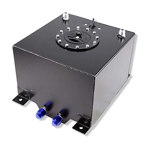 DEMOTOR PERFORMANCE Universal 5 Gallon Fuel Cell Gas Tank Aluminum with Level Sender Black - Thumbnail 3