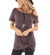 【dium.】DU240712 Design shoulder tops Printed Cold-Shoulder Top - Blue Multi – VENUS