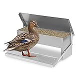 Sonnewelt Comedero automático para pollos de acero galvanizado, 5 kg, comedero automático para gallinas, con pedal automático y manta resistente al agua, comida para pollos para aves de corral