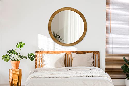 Miroir imprimé chêne rustique au design moderne et finitions premium