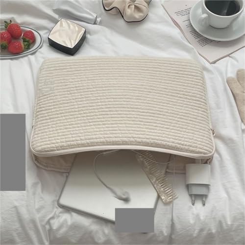 Housse ordinateur portable 11 pouces blanche à fermeture éclair épurée