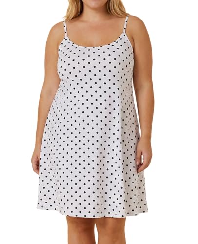 Image of 7th Element Women's Plus Size Slip Dress, Spaghetti Strap Summer Cami Sundress & Nightgown, Under Dresses & Beach Cover-up