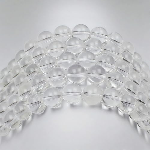 Miniatura 6 de Mjdcb 10mm 35 Piezas Cuentas De Piedra Cuarzo Blanco Redondas Sueltas Piedras Semipreciosas Naturales Para Hacer Joyas Pulseras Collares