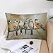 ITFRO Set of 2 Hand-Painted Oil Painting Rustic Forest Wildlife Birds Tree Branches Waist Lumbar Cotton Linen Throw Pillow Case Cushion Cover Long Oblong 12x20 Inches (Blue)