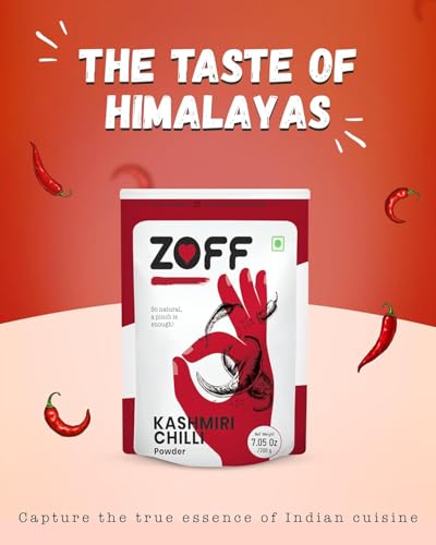 Image of Zoff Kashmiri Red Chilli Powder - Sun-Dried Kashmiri mirch powder, and Cool Ground for a Pure, Flavorful Experience in Every Dish - kashmiri lal mirch powder 300g