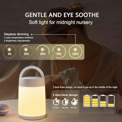 Lámpara de noche portátil para bebé con control y temporizador miniatura 2
