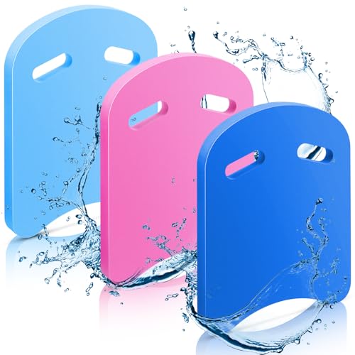 Hungdao 3pcs Safety Swimming Kickboard for Adult Beginner Training Aid Pool Kick Board U Design Float Children Swimming Training Pool Exercise Equipment(Dark Blue, Light Blue, Pink)