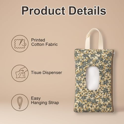 1PCS (8.66 * 5.51inch) Diaper and Wipes Pouch, Diaper Wipe Pouch for On-the-Go Parents, Convenient Storage Solution for Baby Essentials, Cotton Fabric Construction with Durable Design - 2