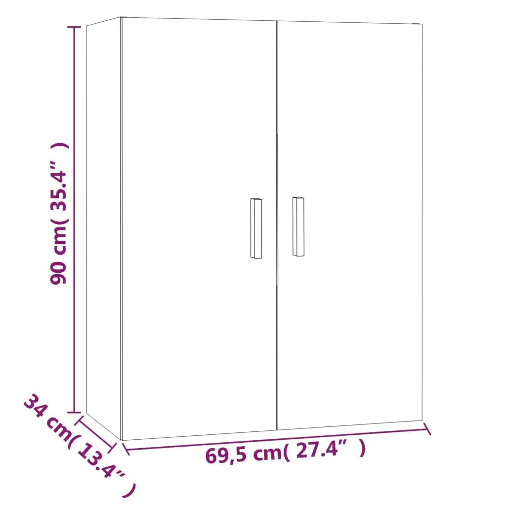 vidaXL Hängeschrank, Wandschrank für Schlafzimmer Wohnzimmer, Schwebeschrank mit viel Stauraum, Bücherschrank Büroschrank Schrank, Räuchereiche