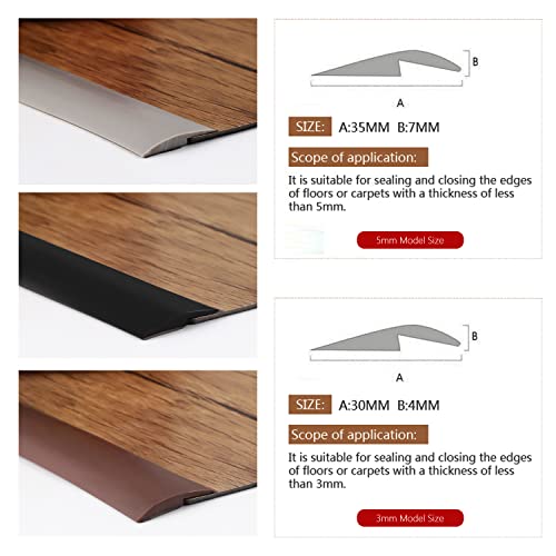 Zeyue 6.56 Ft Pvc Carpet & Floor Edging Trim Strip-Threshold Transition Strips-Self Adhesive-Suitable For Threshold Transitions With A Height Less Than 5 Mm (5Mm, Yellow Oak) #TOP1