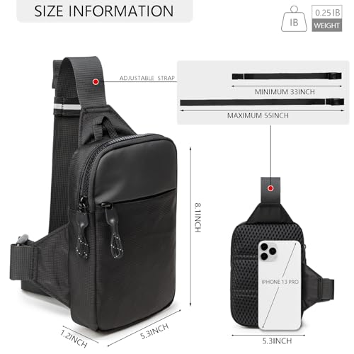 Mini Sling Bag for Women and Men, Small Crossbody Bag Casual Trendy Waterproof Chest Bag for Travel by higouta - Used condition - CA$16.47