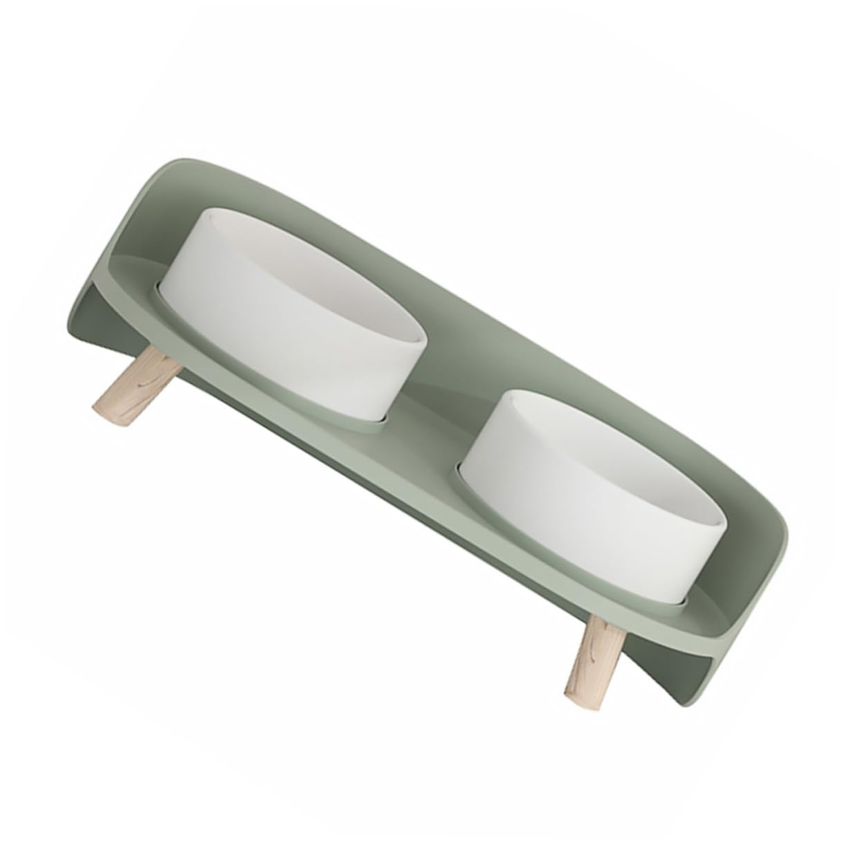 Ciotola Ceramica per Gatti Rialzata Verde, 1 Pz