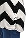 Allegra K Women's Round Neck Long Sleeves Zig-Zag Knitted Shirt XS Black White