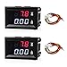 Rdxcv 2 PCS 0.28" Digital Voltmeter Ammeter, DC 0-100V 10A Amp Volt Meter Gauge with Connect Wires, Mini Dual LED Display Panel Current Voltage Monitor Tester for EV Cars Boats