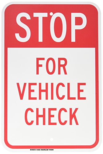 Panneau de contrôle de la circulation Brady | Modèle Stop for Vehicle Check 124432