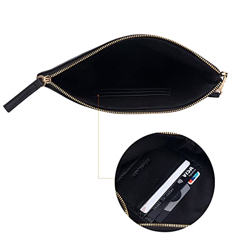 DORIS&JACKY Lambskin Leather Wristlet Clutch Purse For Women Large Soft Designer Wallet With Strap… - Image 6