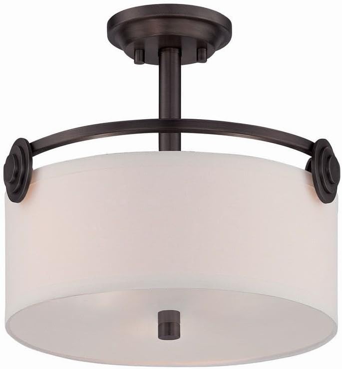 DESIGNERS FOUNTAIN Gramercy Park 3-Light Semi-Flush Ceiling Light, Old English Bronze, 87111-OEB