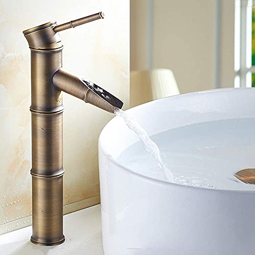 Robinet mitigeur antique entièrement en cuivre à poignée unique de lavabo