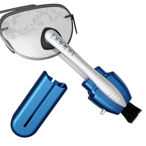 Peeps Glasses Cleaner - for Eyeglasses, Reading Glasses, and More - Lens Cleaner with Carbon Microfiber Tech-Soft Touch Blue-1 Count (Pack of 1)