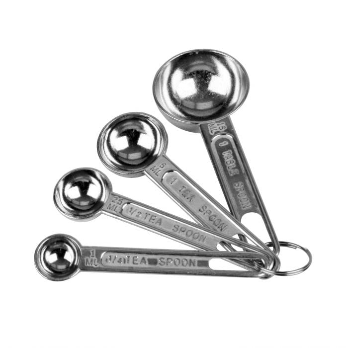 TrueCraftware- 4-Piece Aluminum Measuring Spoon Set- Multi Measurement Tool for Baking Cooking Measuring Spoon Set Kitchen Gadgets Apartment Essentials Fits in Spice Jars