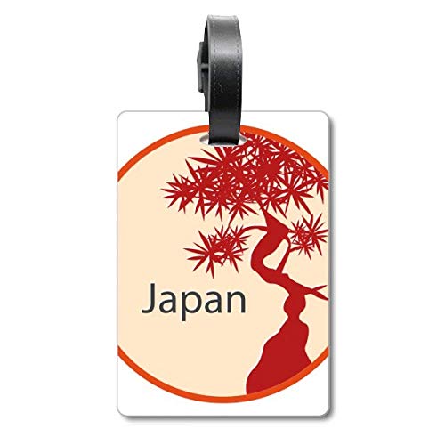 Étiquette pour valise motif arbre rouge voyage et vacances