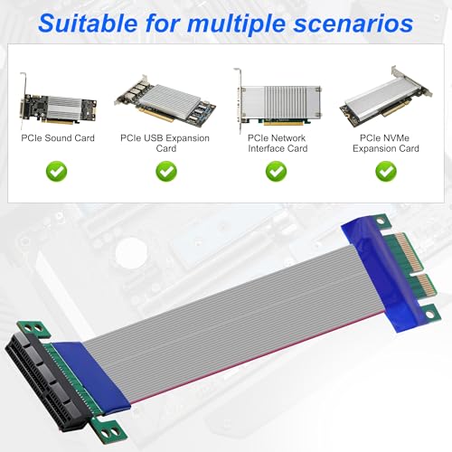 PCIe - Cavo di prolunga flessibile PCI-E Express maschio a femmina, GPU, montaggio verticale, prolunga per scheda grafica, 19 cm/7,48 pollici - Scheda video - Immagine 5