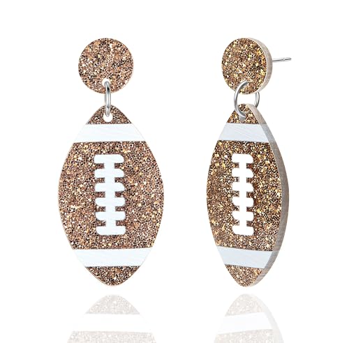 Cute Football Earrings for Women Dangle Earrings Sporty Jewelry Gifts for Game Day Tailgating Football Themed Party Everyday Wear - Main Image