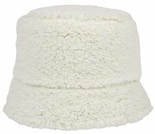 SSP Hats Teddy Bear Fur Bucket Hat in Cream, Size: One Size