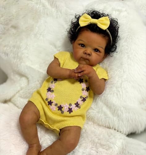Muñeca Reborn Negra de Cuerpo Completo 18 Pulgadas miniatura 4