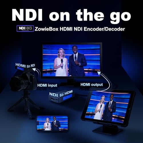Image of 4K HDMI Video Encoder /Decoder, ZowieBox, Native NDI HX3 (Certified) Converter /Player, UVC to HDMI, Pass-Through Video Capture, SRT /RTMP(S) /RTSP, Live Streaming to YouTube