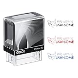 Shark Image (This Work is Jaw-Some) Teacher Stamp - Back to School Stamp - Children Parent Stamp - Home Work, Project, Grading, Classroom Self-Inking Stamp - 3/8' x 1 1/16' - Durable Ink Stamp