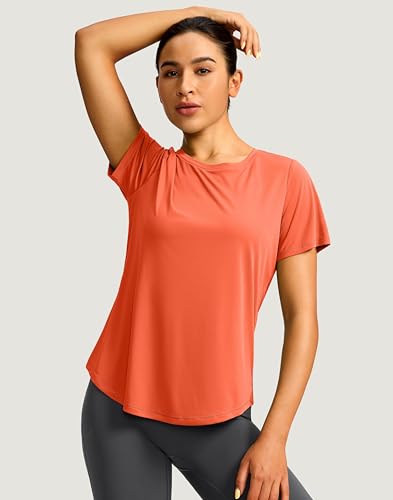 Image of Women's Short Sleeve Workout Shirts UPF 50+ Sun Protection T-Shirts Quick Dry Breathable Gym Running Hiking Tops for Women