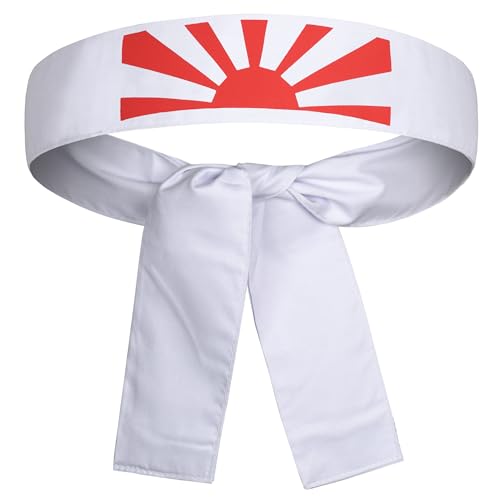 Martial Arts Headband for Karate Taekwondo Jiu-Jitsu MMA Soft & Durable Fabric - One Size Fits All 2 x 45 (Rising Sun 45 x 2)