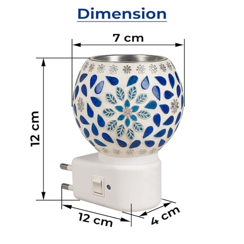 Image of Kapoor Dani Electric Camphor Diffuser /Bakhoor Aroma Oil /Dhoop Burner /Home Fragrance Room Freshener /Kapoordani Light Lamp for Office On /Off Button for Heating