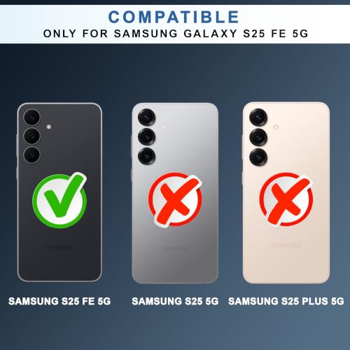 Image of CEDO Backcover for Samsung Galaxy S25 FE (5G) | Compatible with Magsafe Wireless Charging | Camera Protection Shockproof Case | Magnetic Ring Lock Transparent Acrylic Clear Backcase (Black)