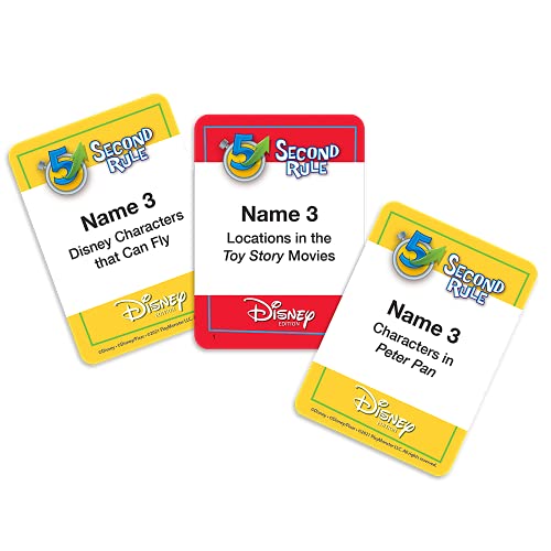 5 Second Rule 7467 Disney Edition — Fun Family Game About Your Favorite Disney Characters — Ages 6+ thumb #3