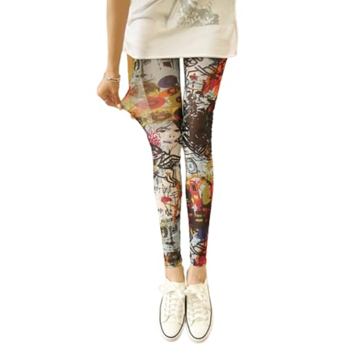 Premium Sheer Elastic Leggings Fashion Design Footless Tights for Women Colorful Patterned Pantyhose Sheer Stockings