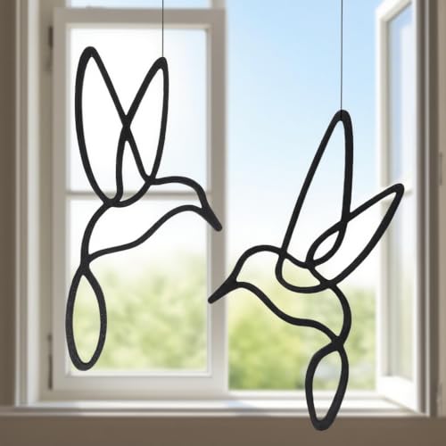 Lineart Vögelset zum Aufhängen | Elegant Zeitloses Design fensterdeko...