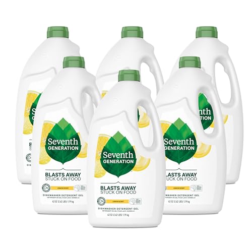 Comparison: Best Soap For Dishwasher 11 Seventh Generation Dishwasher Detergent Gel Liquid Soap Lemon Scent Dish Detergent 42 oz, Pack of 6