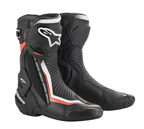 Alpinestars Men's SMX Plus V2 Motorcycle Riding Boot, Black/White/Red, 42