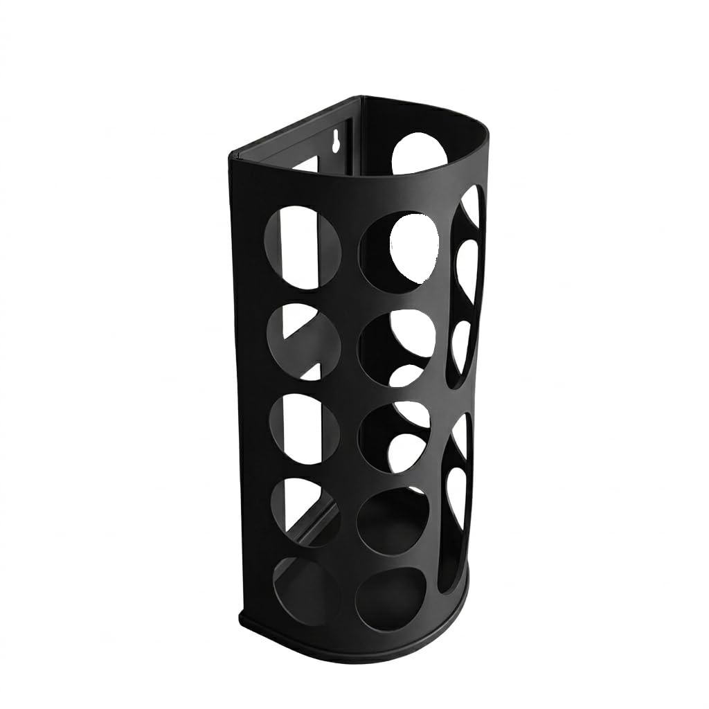 Wall-Mounted Plastic Bag Dispenser, Black, Perforated Design for Kitchen Storage-image-7