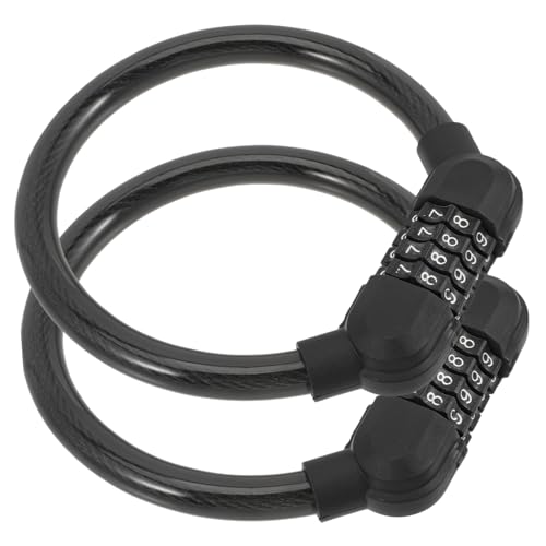 ETHZZLE 2Pcs Professional Cable Bike Locks Combination Reusable Wear-Resistant Motorcycle