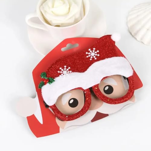 Image of PoPo Toys Christmas Glasses Photo Booth Props, Fun Party Accessories for Adults, Colorful Christmas Party Decorations, Holiday Celebration Eyewear | Cap