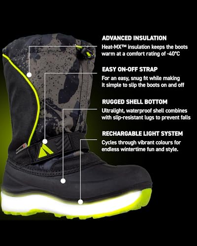 Absolute Nebula 4 Little Kid Light Up Snow Winter Boots, Warm, Insulated, Waterproof Shell3