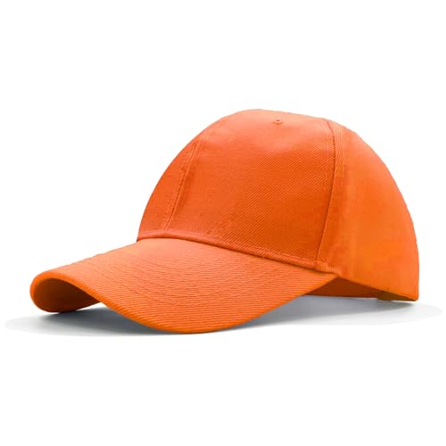 AHLPO Baseball Cap Herren Damen - Einstellbare Basecap, Unisex Schildmütze für Freizeit Outdoor Sport Tennis Golf Reisen, Baseballkappe Sonnenschutz Cap Herren Damen (Orange)