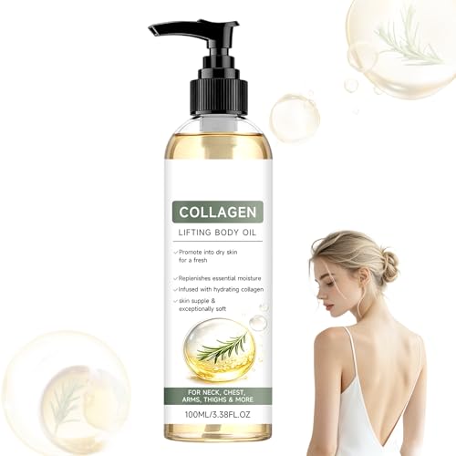 Collagen Oil For Skin Tightening,Collagen Lifting Body Oil,Lightweight Non-Greasy Moisturizing Oil,Firming Moisturizing Oil For Arms,Legs,Neck & Face,Fast-Absorbing with Marine Collagen,Jojoba,100ml